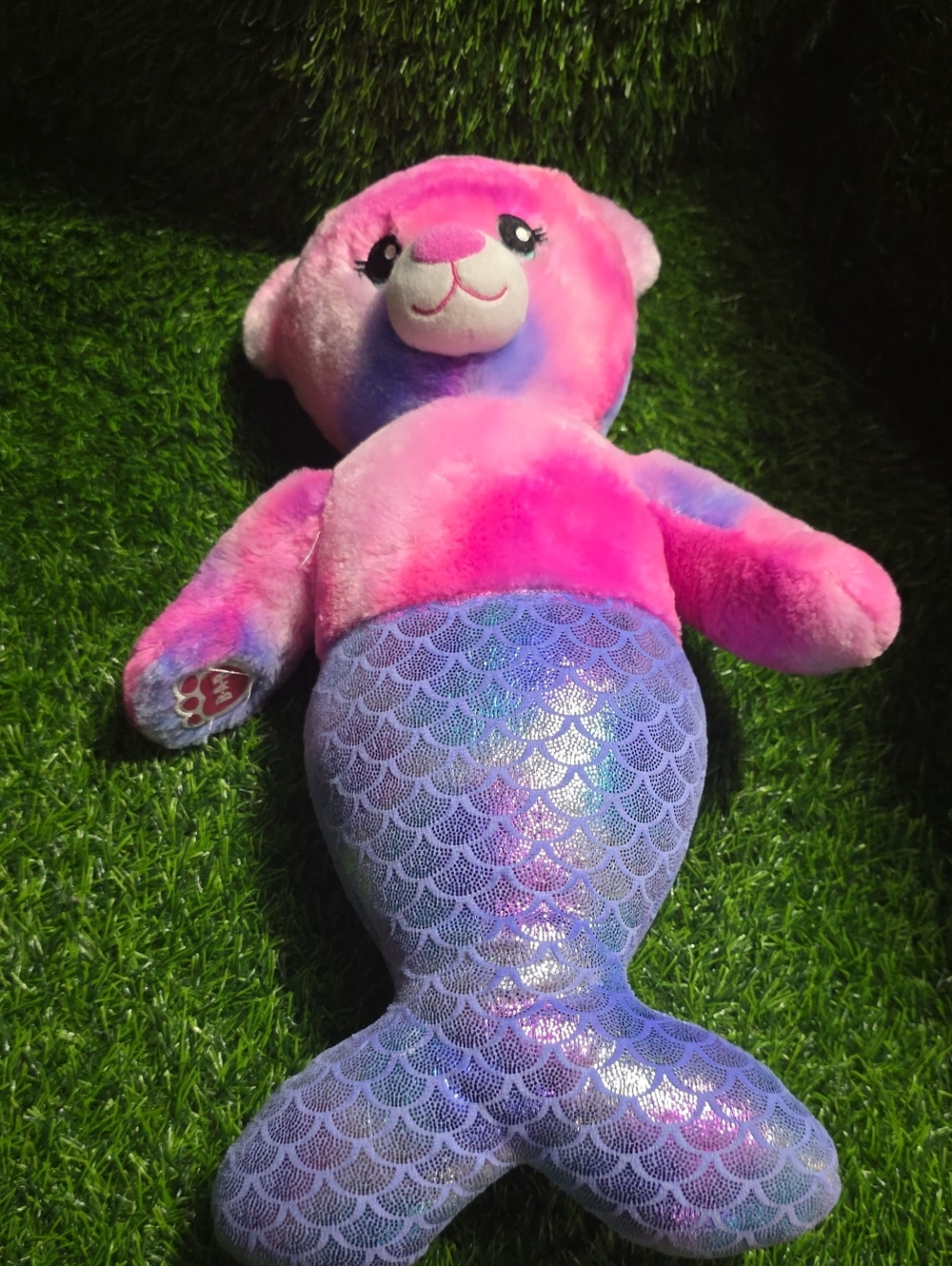 BAB BEAR MERMAID SPARKLE PINK PURPLE TAIL